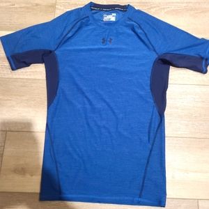 Under Armour HeatGear Men's Large L Compression Athletic Fit T-Shirt Blue